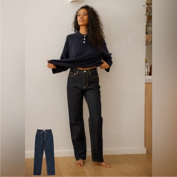 Parke Women's Straight Leg Jeans in Deep Indigo - Picture 2 of 3